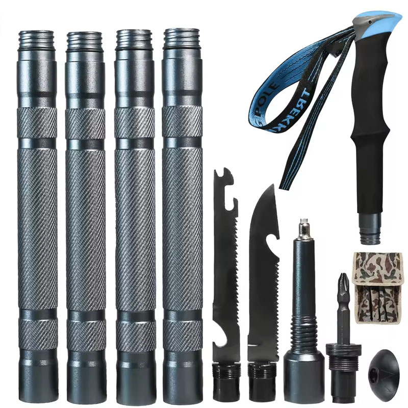 Trekking Pole Carbon - Bastão de trekking multifuncional em alumínio,