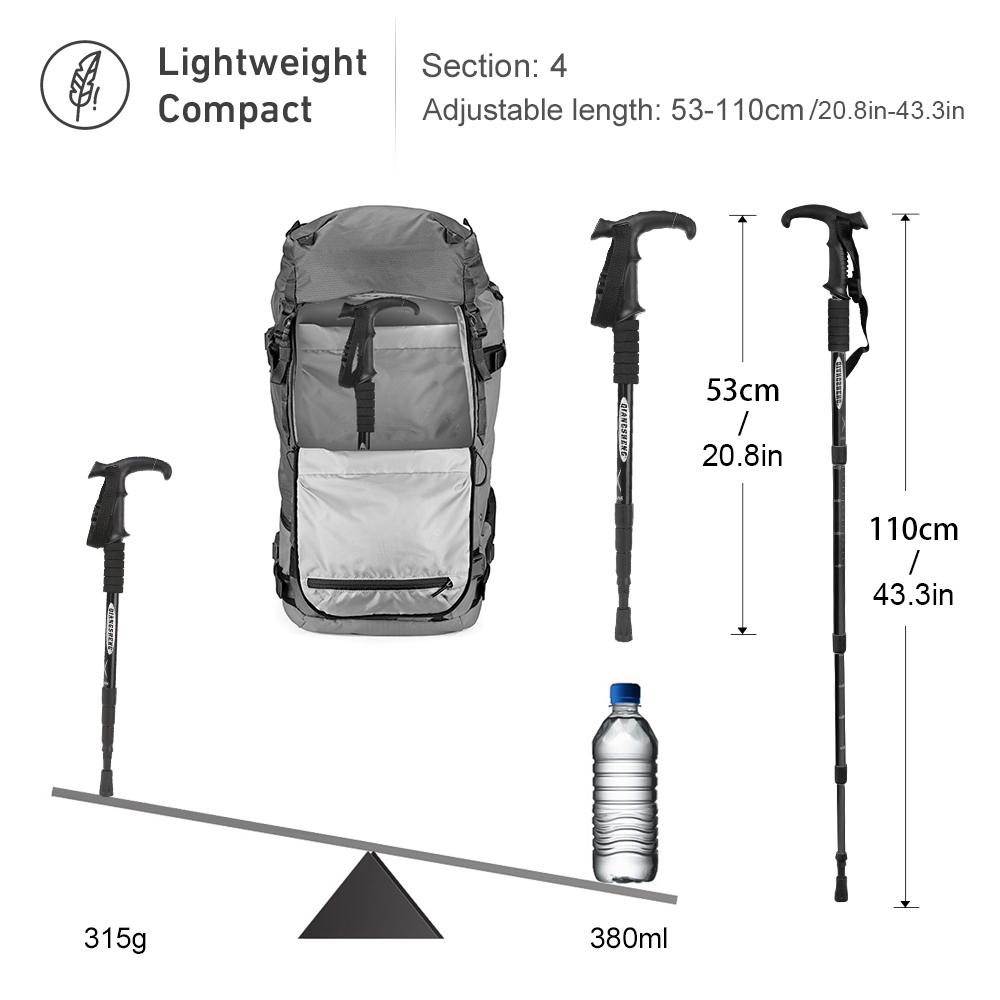 Pólo de trekking dobrável ao a - Trekking Pole Carbon avaliação e preço